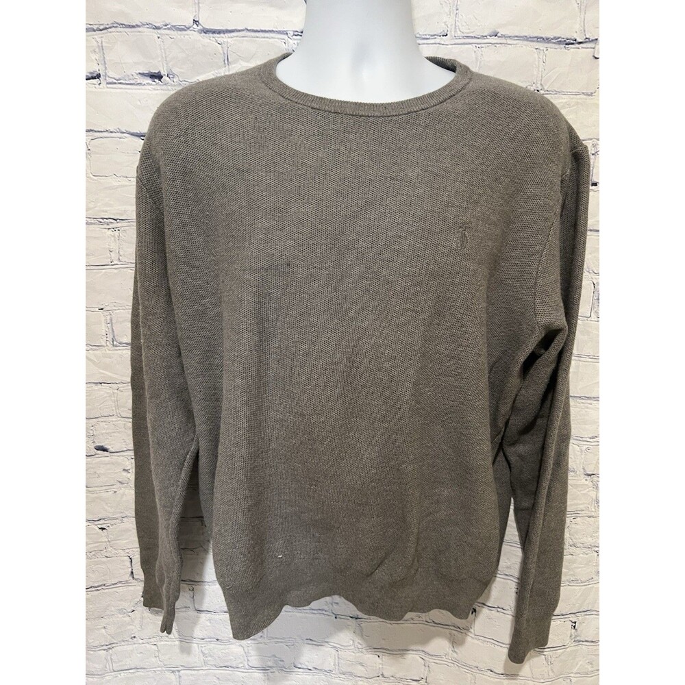 Polo Ralph Lauren Gray Cotton Crew Neck Long Sleeve Sweater Size XL